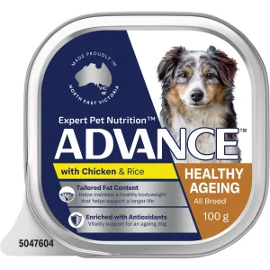 Advance Chicken and Rice Healthy Ageing All Breed Mature Dog Wet Food 100g ( _ )