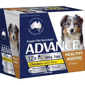 Advance Chicken and Rice Healthy Ageing All Breed Mature Dog Wet Food 100g x 12 ( _ )