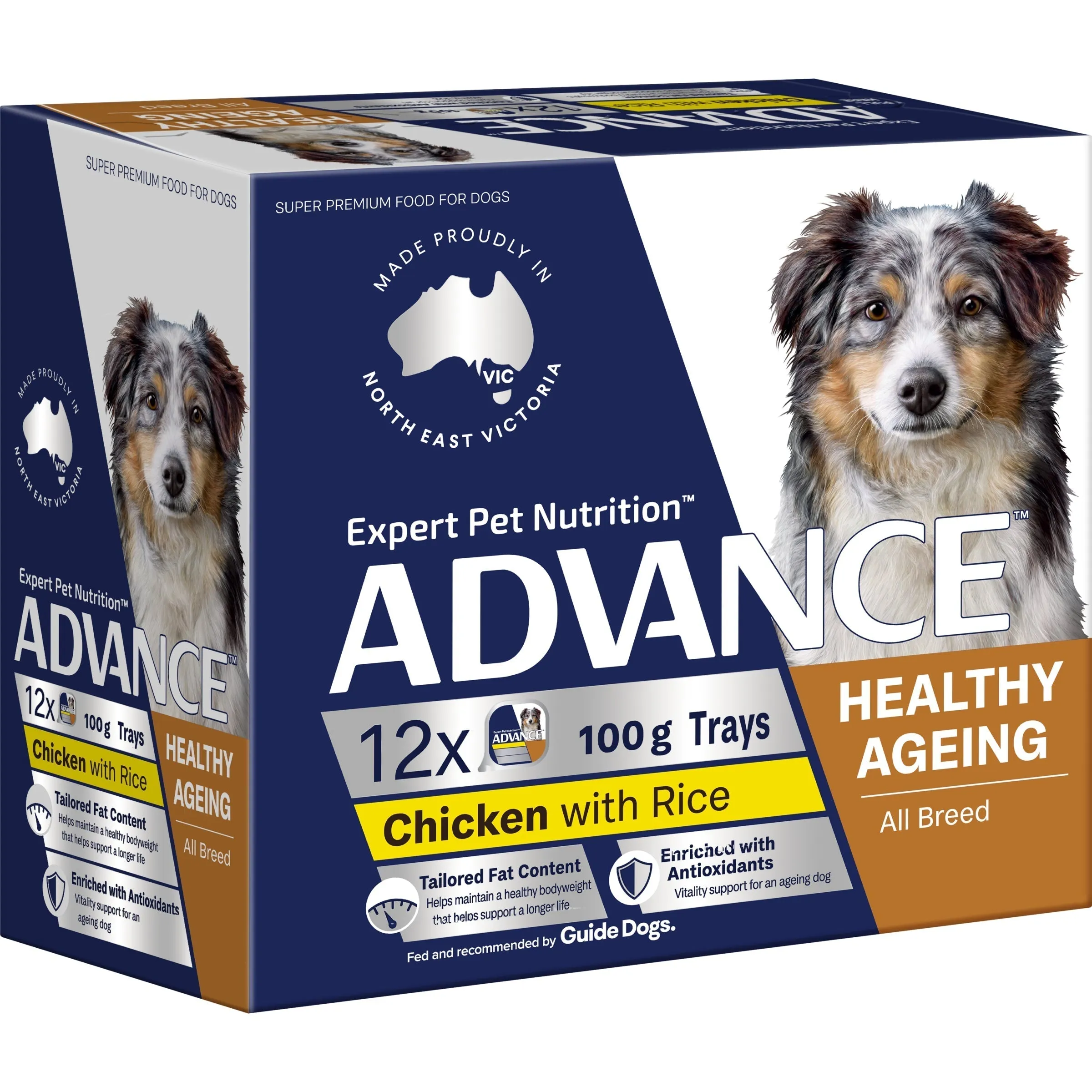 Advance Chicken and Rice Healthy Ageing All Breed Mature Dog Wet Food 100g x 12 ( _ )