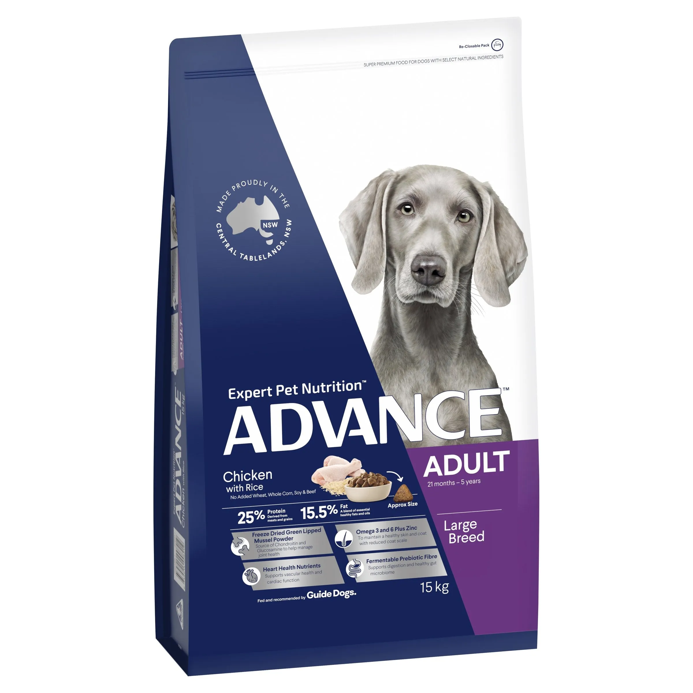 Advance Chicken and Rice Large Breed Adult Dog Dry Food 15kg ( _ )