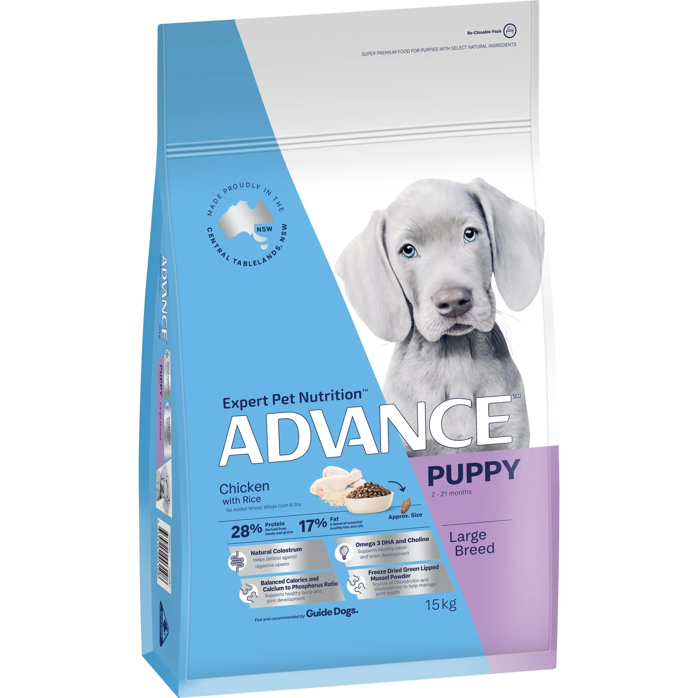 Advance Chicken and Rice Large Breed Puppy Dry Food 15kg ( _ )