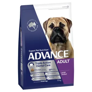 Advance Chicken and Rice Triple Action Dental Care Large Breed Adult Dog Dry Food 13kg ( _ )