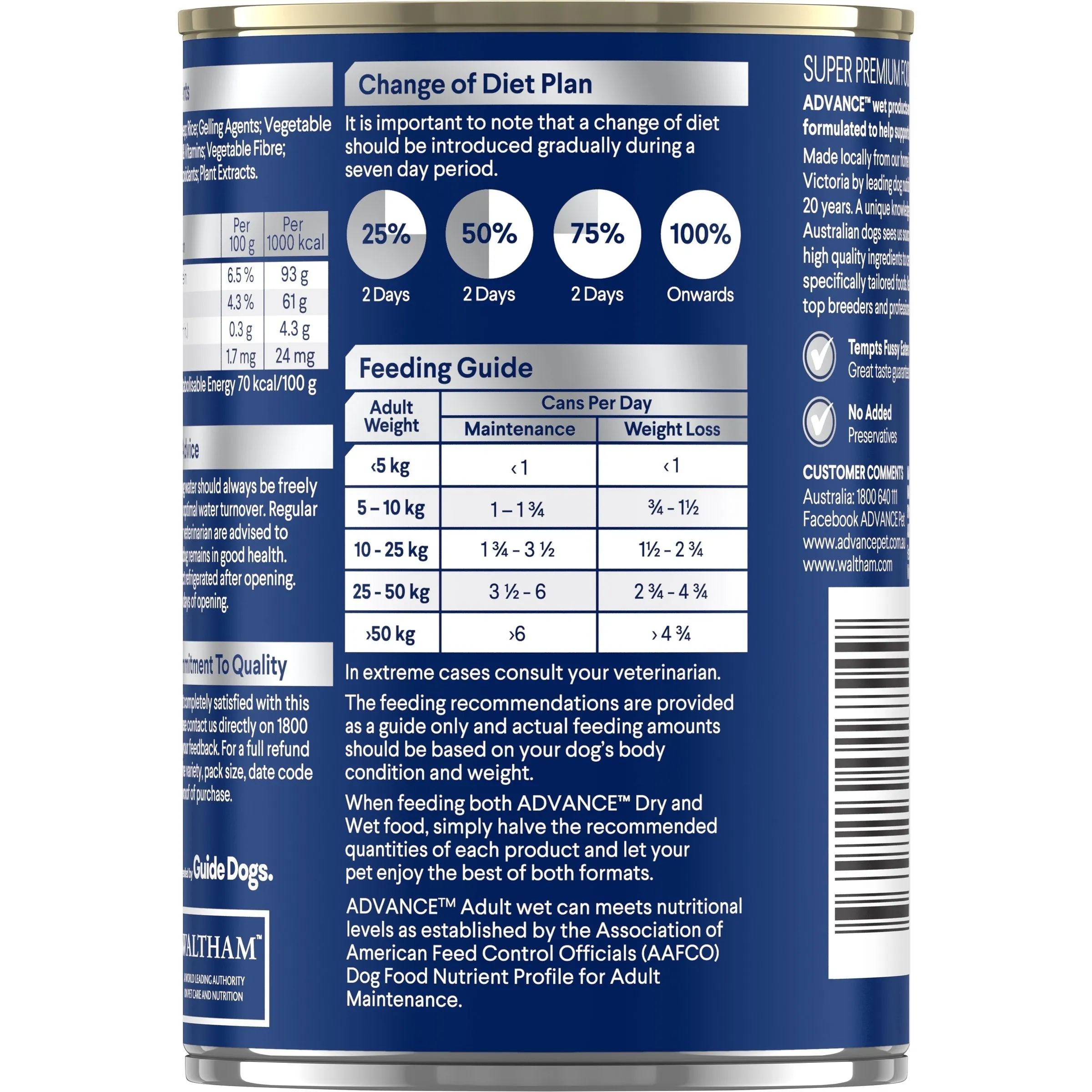 Advance Chicken and Rice Weight Control Adult Dog Wet Food 405g ( _ )