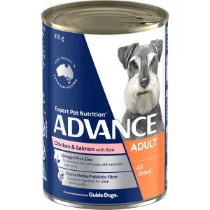 Advance Chicken and Salmon All Breed Adult Dog Wet Food 410g ( _ )