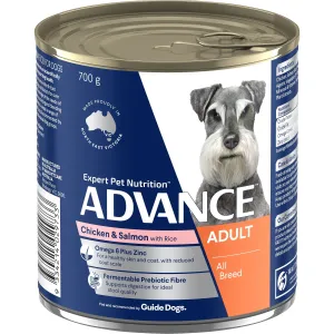Advance Chicken and Salmon All Breed Adult Dog Wet Food 700g ( _ )