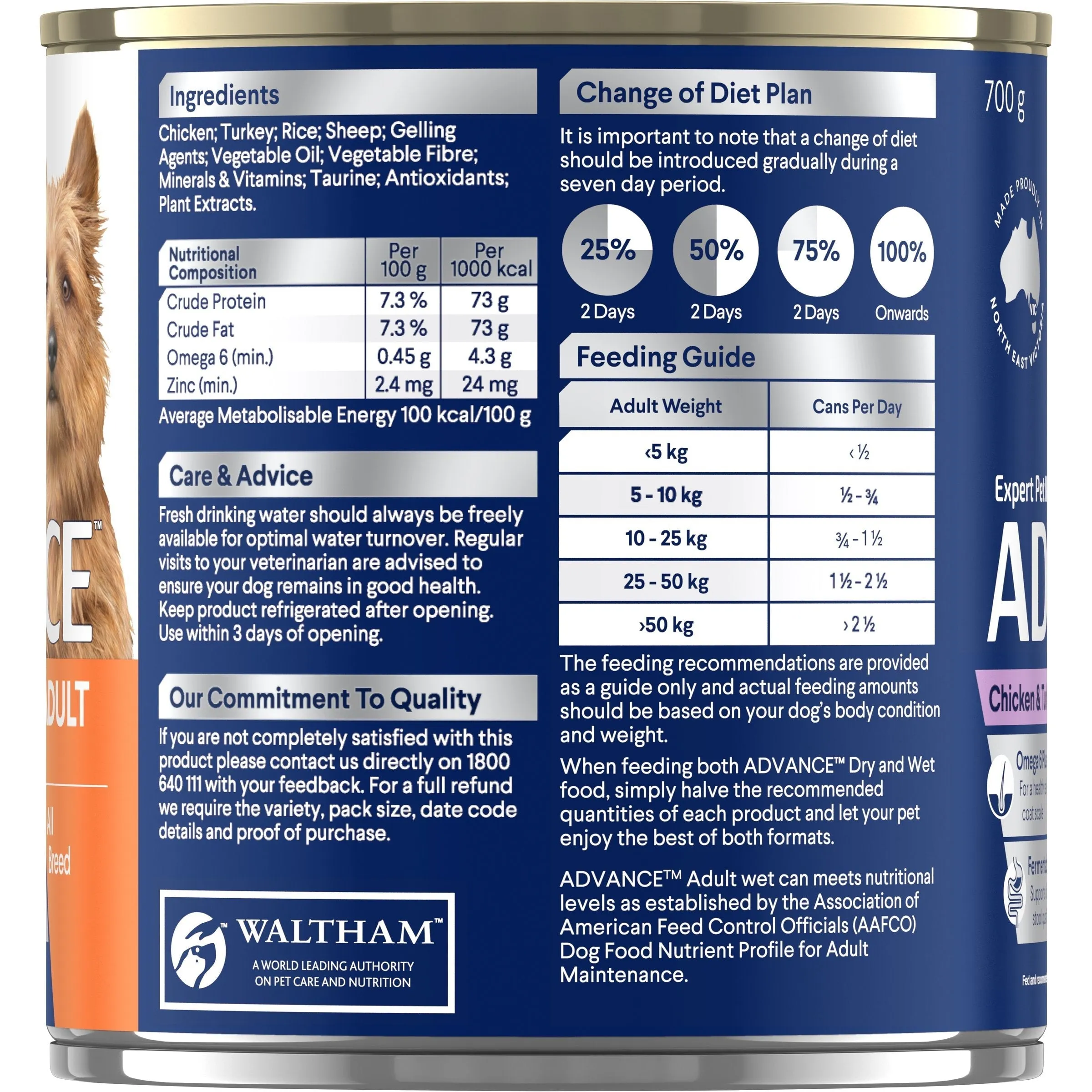 Advance Chicken and Turkey All Breed Adult Dog Wet Food 700g x 12 ( _ )