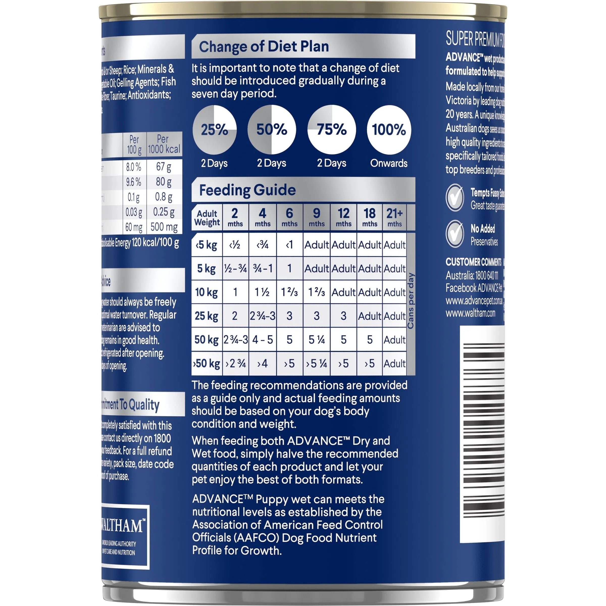 Advance Lamb and Rice All Breed Puppy Wet Food 410g ( _ )