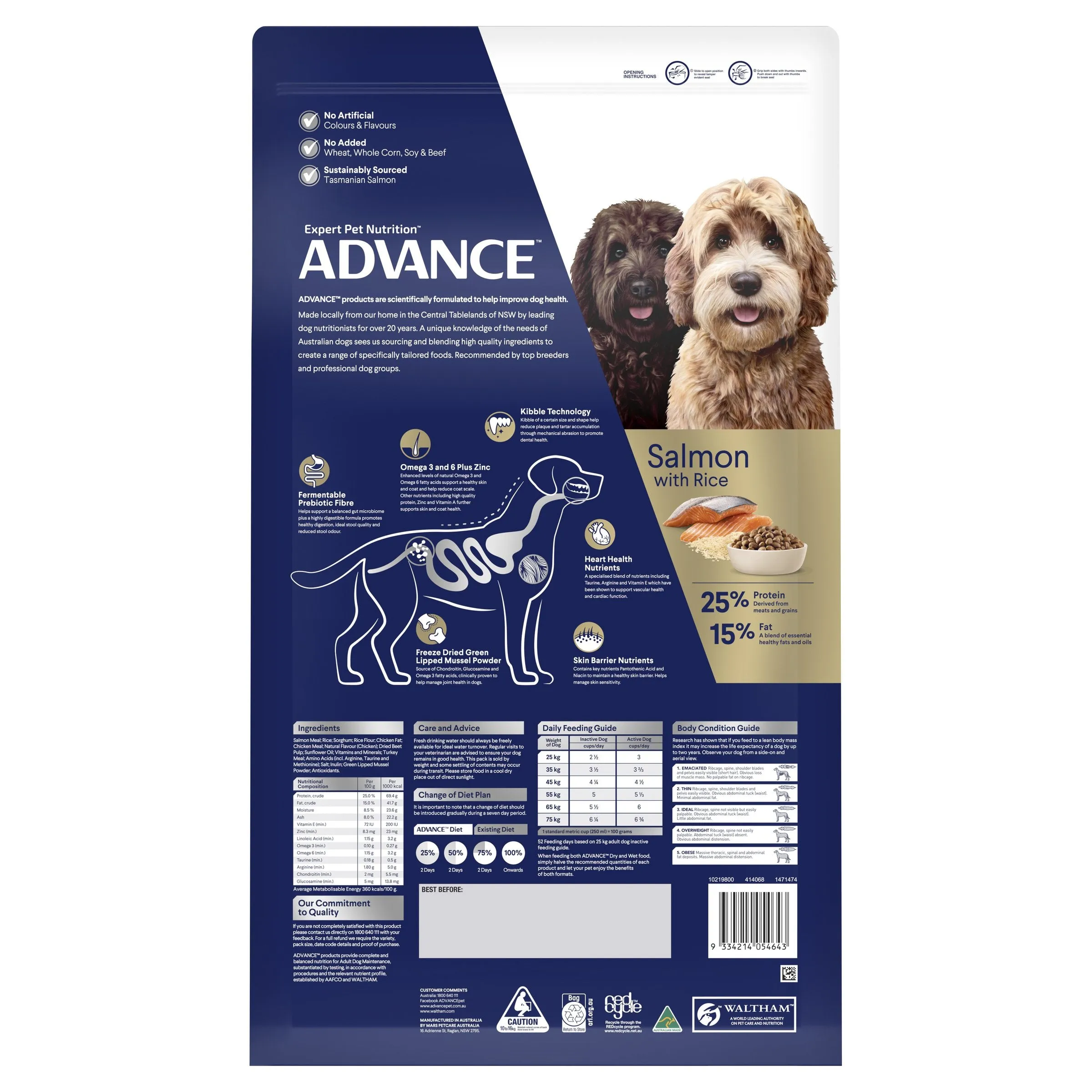 Advance Salmon and Rice Large Oodles Adult Dog Dry Food 13kg ( _ )