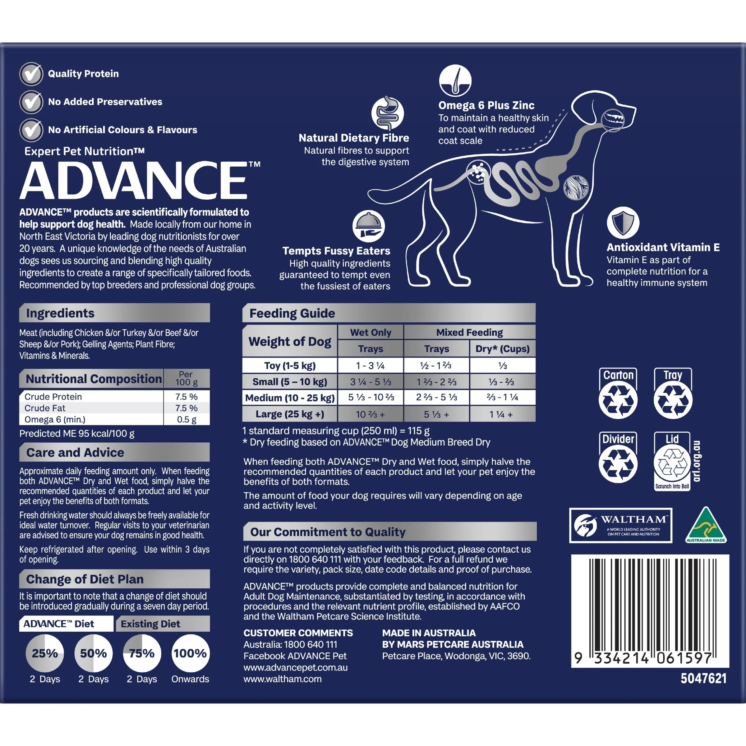 Advance Turkey All Breed Adult Dog Wet Food 100g x 12 ( _ )