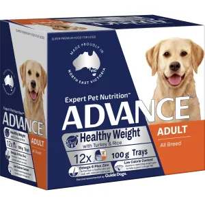 Advance Turkey and Rice Healthy Weight All Breed Adult Dog Wet Food 100g x 12 ( _ )