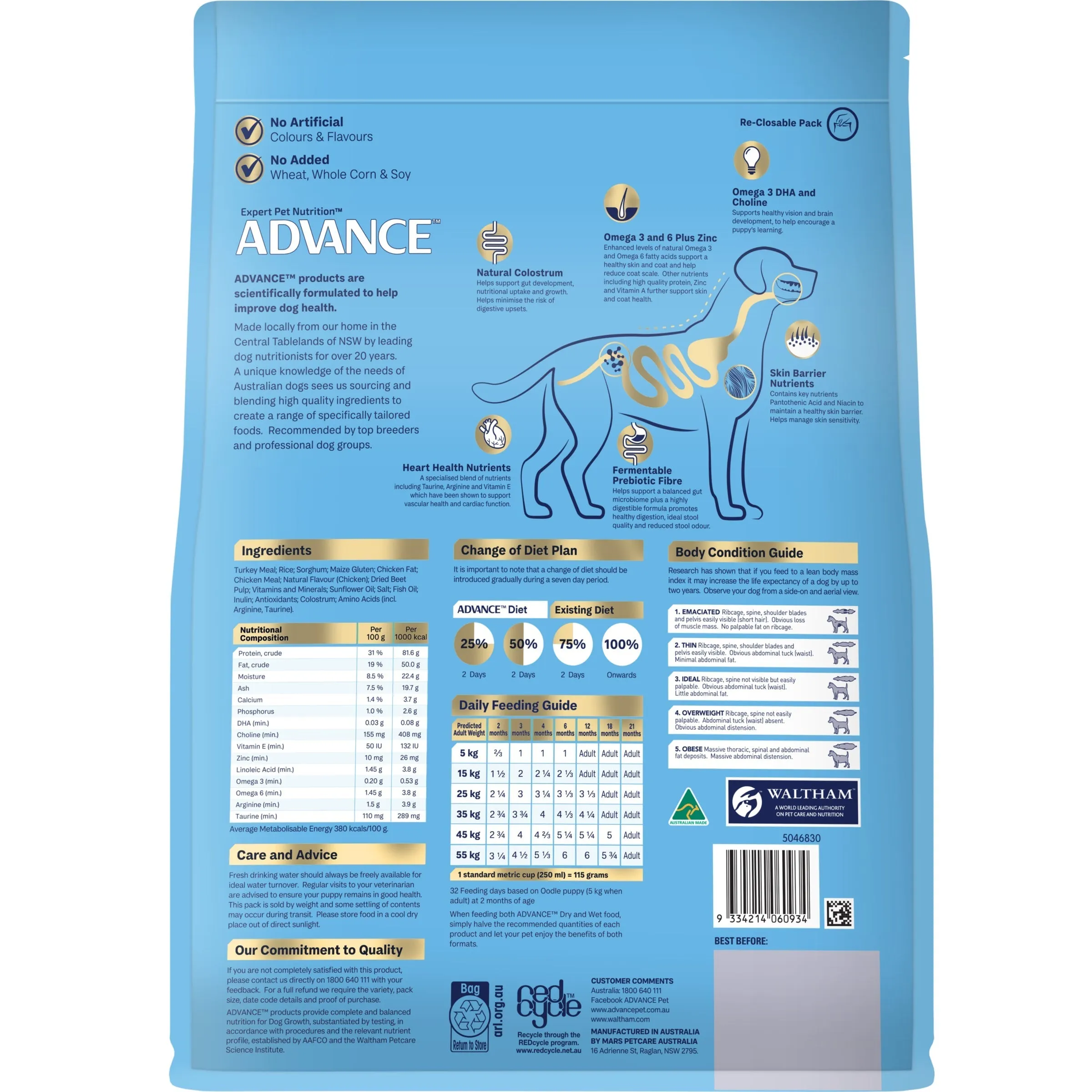 Advance Turkey and Rice Oodles Puppy Dry Food 2.5kg ( _ )