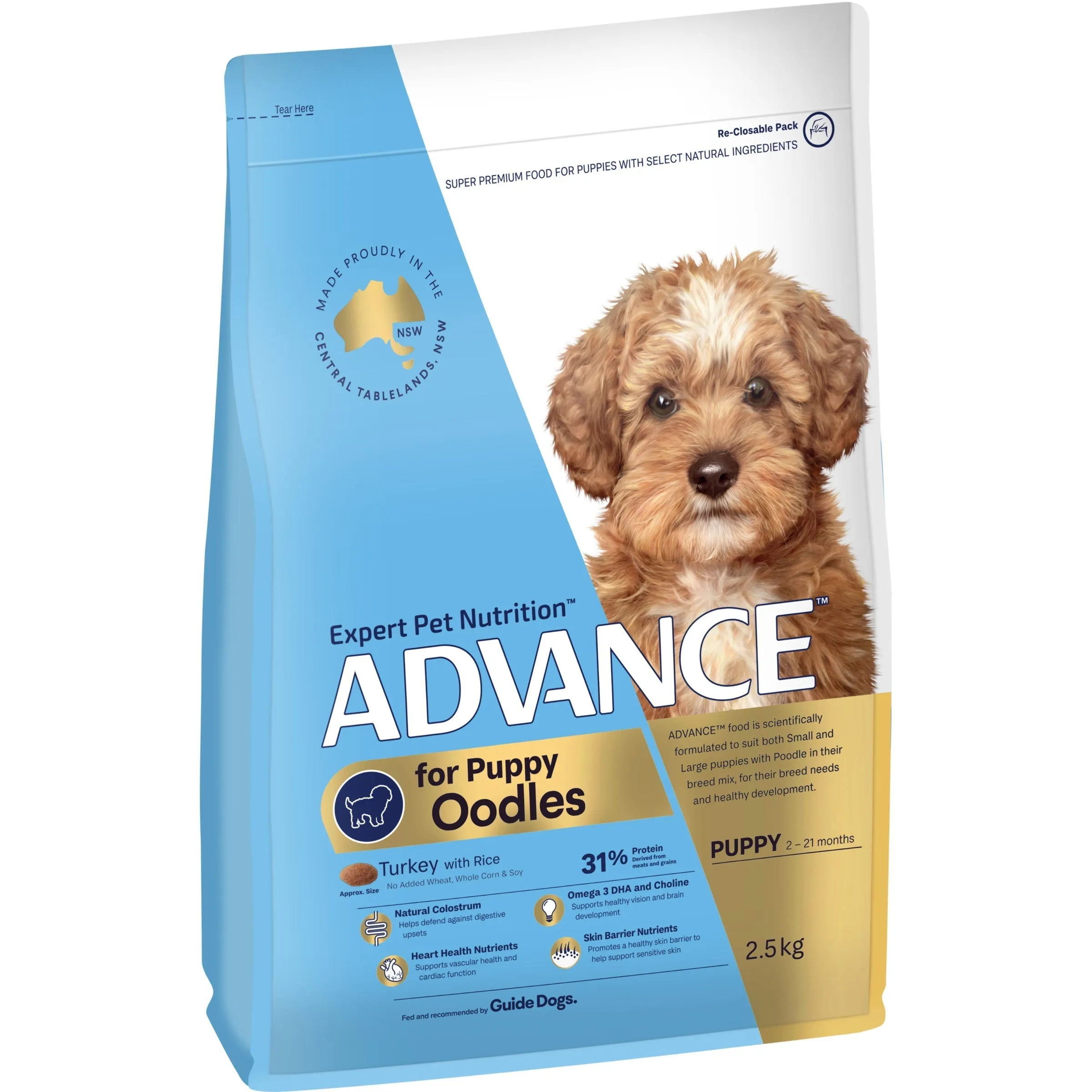 Advance Turkey and Rice Oodles Puppy Dry Food 2.5kg ( _ )