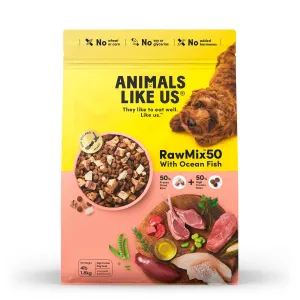 Animals Like Us RawMix50 with Freeze Dried Ocean Fish and Kibble Mix Dry Dog Food 1.8kg ( _ )