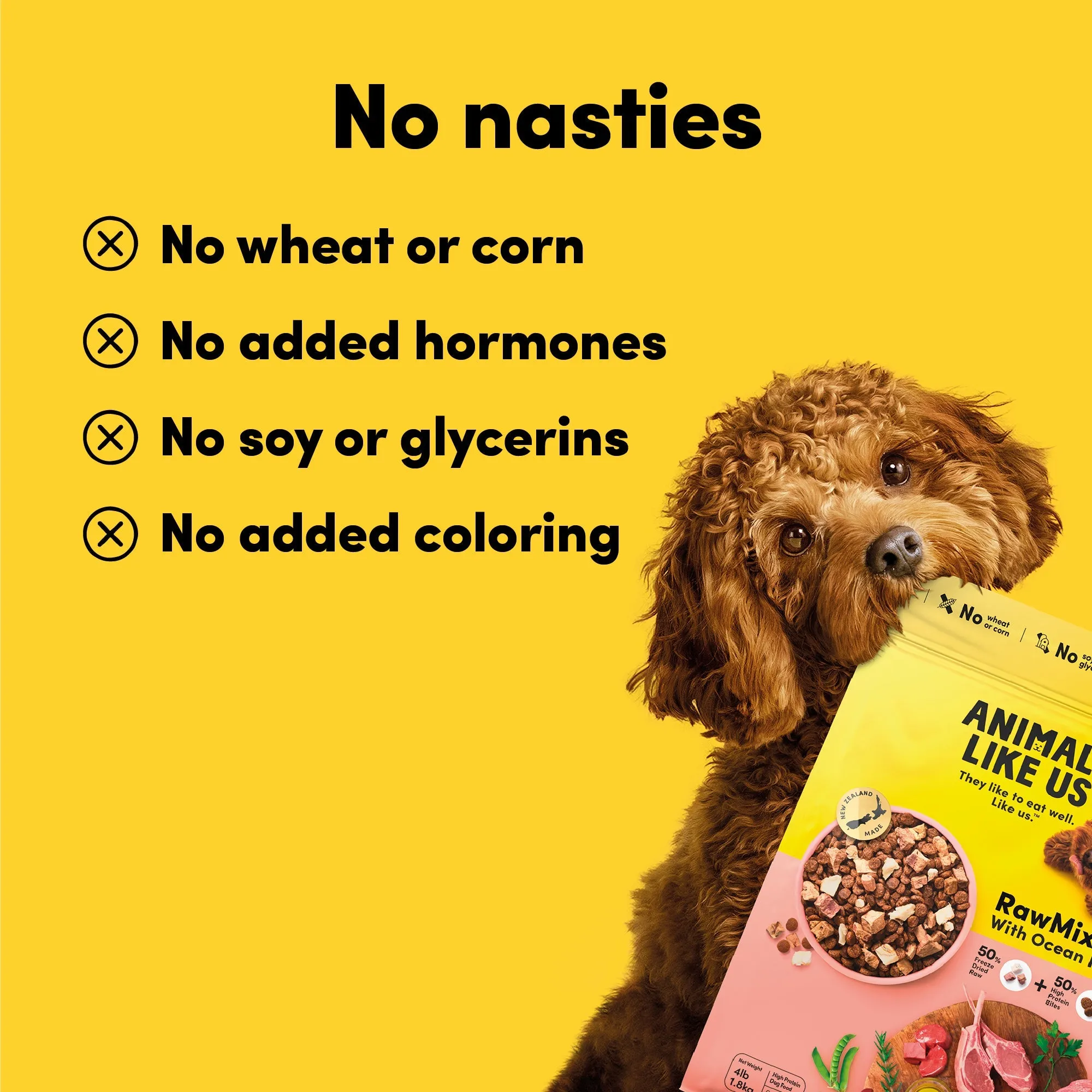 Animals Like Us RawMix50 with Freeze Dried Ocean Fish and Kibble Mix Dry Dog Food 1.8kg ( _ )