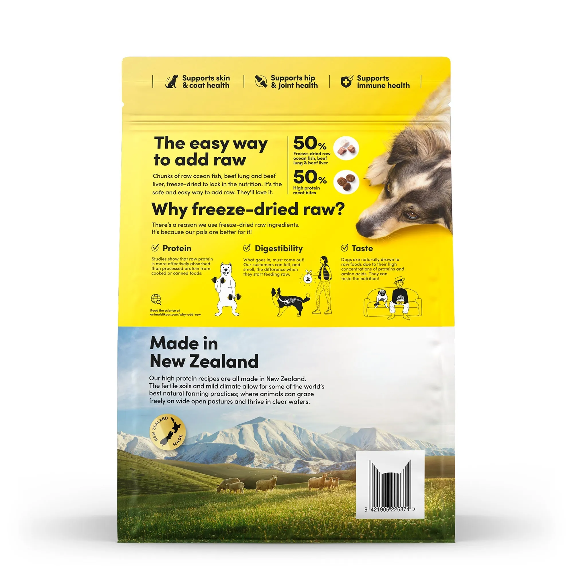 Animals Like Us RawMix50 with Freeze Dried Ocean Fish and Kibble Mix Dry Dog Food 1.8kg ( _ )