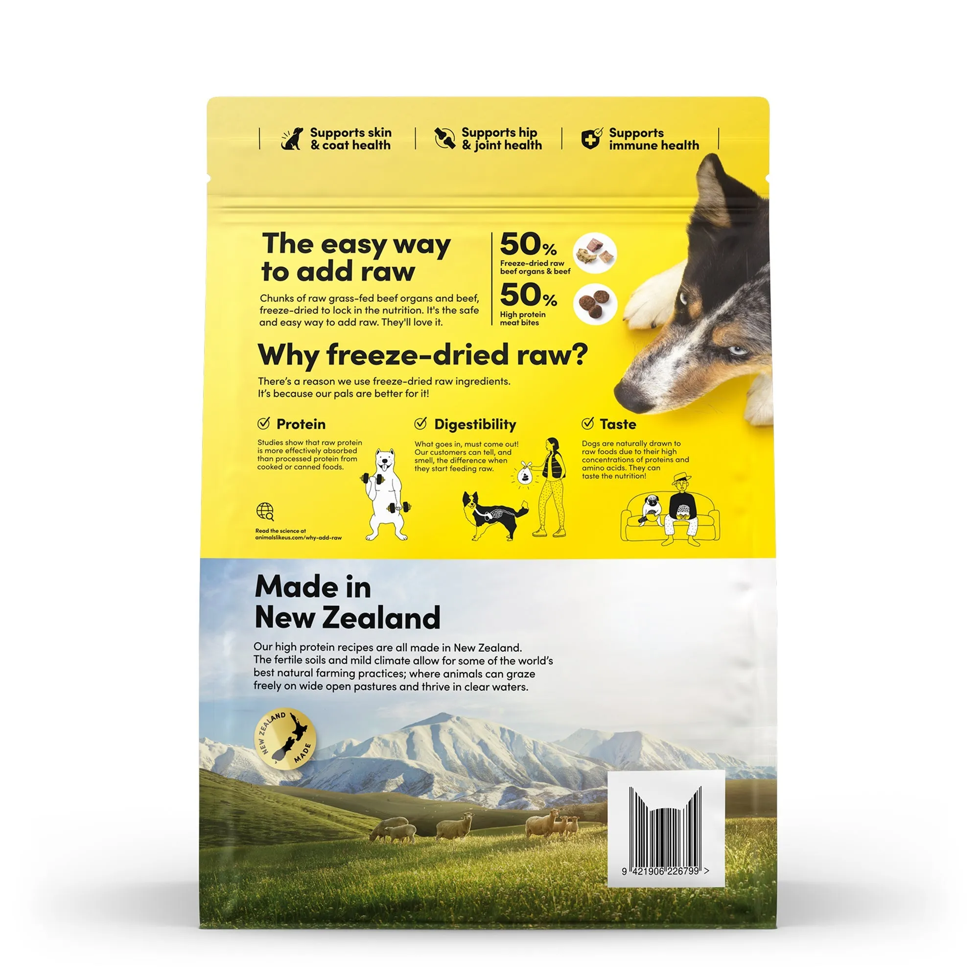 Animals Like Us RawMix50 with Grass-Fed Freeze Dried Beef and Kibble Mix Dog Food 1.8kg ( _ )