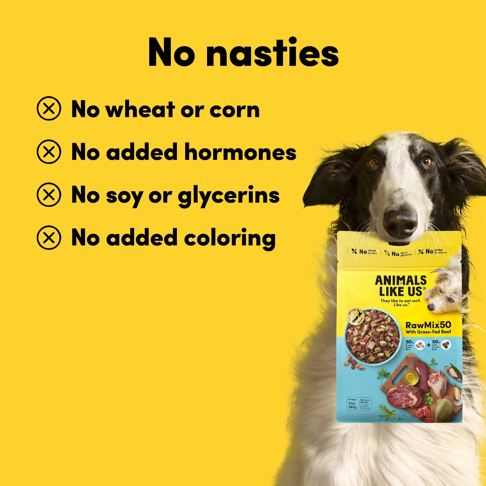 Animals Like Us RawMix50 with Grass-Fed Freeze Dried Beef and Kibble Mix Dog Food 340g ( _ )