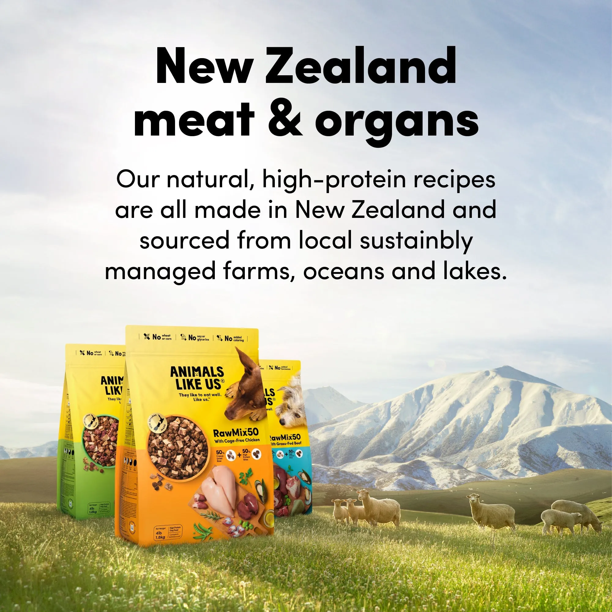 Animals Like Us RawMix50 with Grass-Fed Freeze Dried Beef and Kibble Mix Dog Food 340g ( _ )