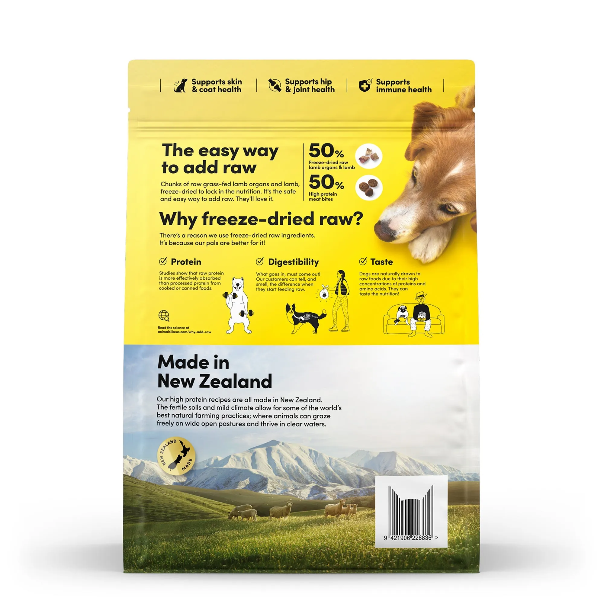 Animals Like Us RawMix50 with Grass-Fed Freeze Dried Lamb and Kibble Mix Dry Dog Food 1.8kg ( _ )