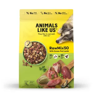 Animals Like Us RawMix50 with Grass-Fed Freeze Dried Lamb and Kibble Mix Dry Dog Food 1.8kg ( _ )