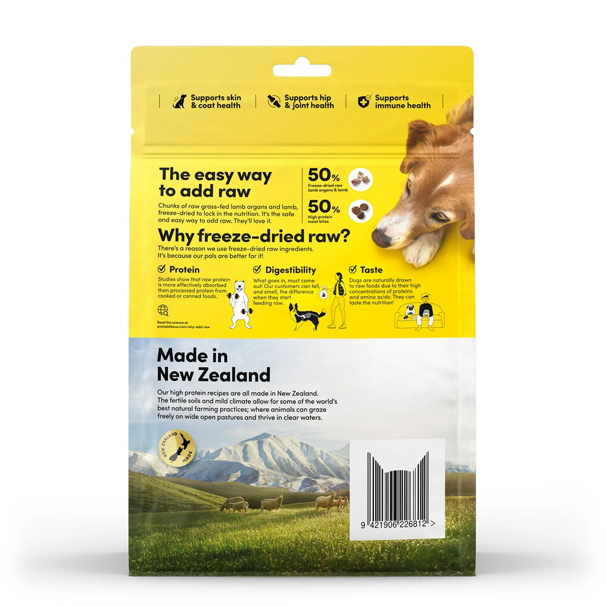 Animals Like Us RawMix50 with Grass-Fed Freeze Dried Lamb and Kibble Mix Dry Dog Food 340g ( _ )