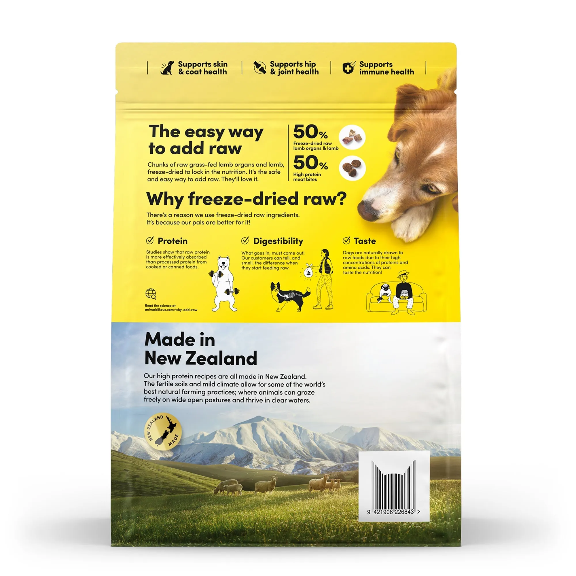 Animals Like Us RawMix50 with Grass-Fed Freeze Dried Lamb and Kibble Mix Dry Dog Food 3.6kg ( _ )
