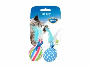 Assortment Balls With Feather 14x8x4cm mixed colors Pets Qatar