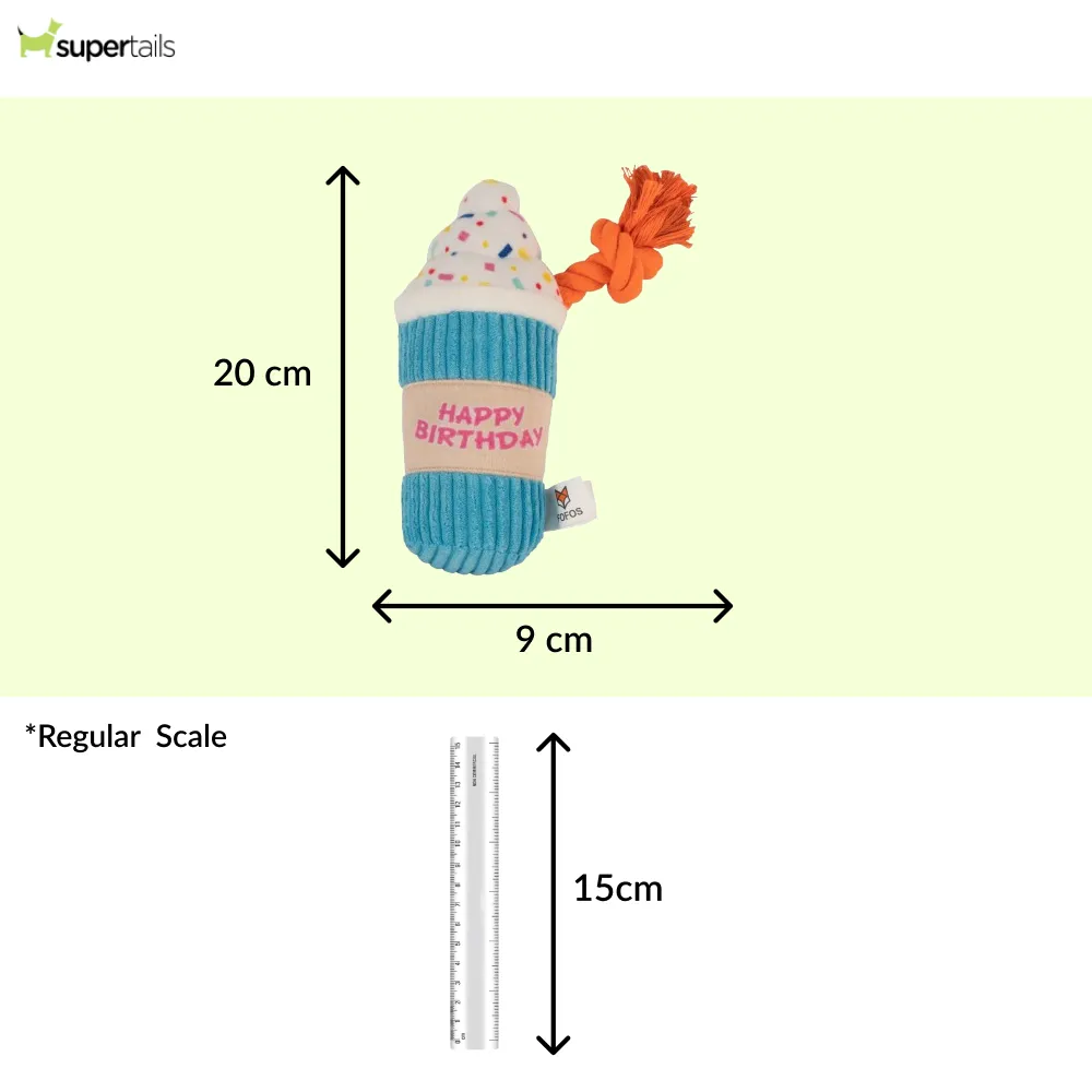 Barkbutler x Fofos Birthday Drink Plush Toy for Dogs