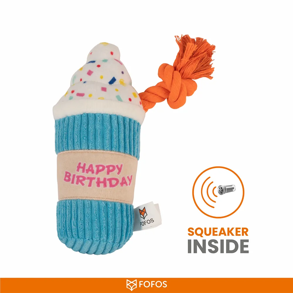 Barkbutler x Fofos Birthday Drink Plush Toy for Dogs