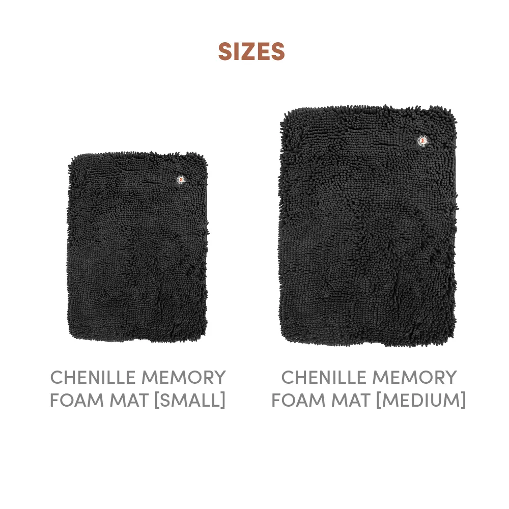 Barkbutler x Fofos Chenille Memory Foam Mat for Dogs and Cats (Grey)
