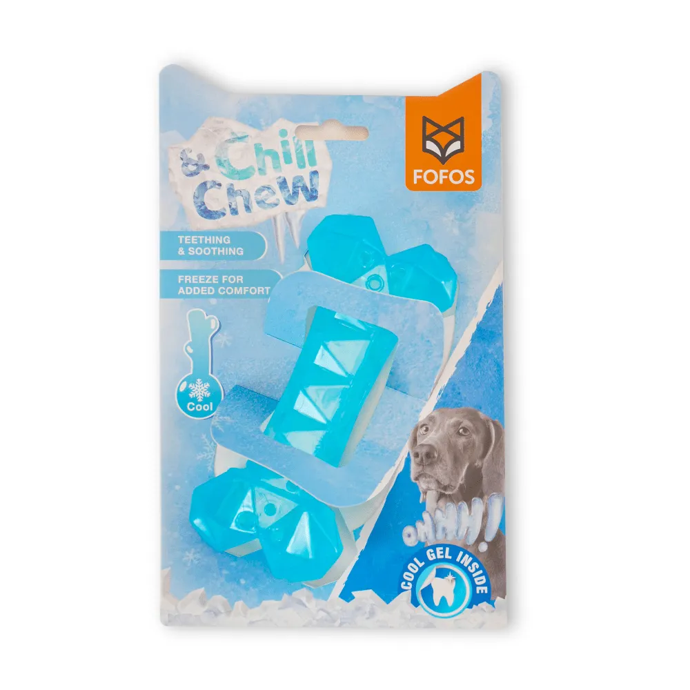 Barkbutler x Fofos Cooling Bone Freezable Chew Toy for Dogs (Blue)