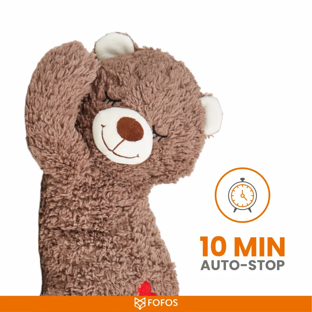 Barkbutler x Fofos Cuddle Bear Heart Beat Toy for Dogs | For Medium Chewers (Brown)