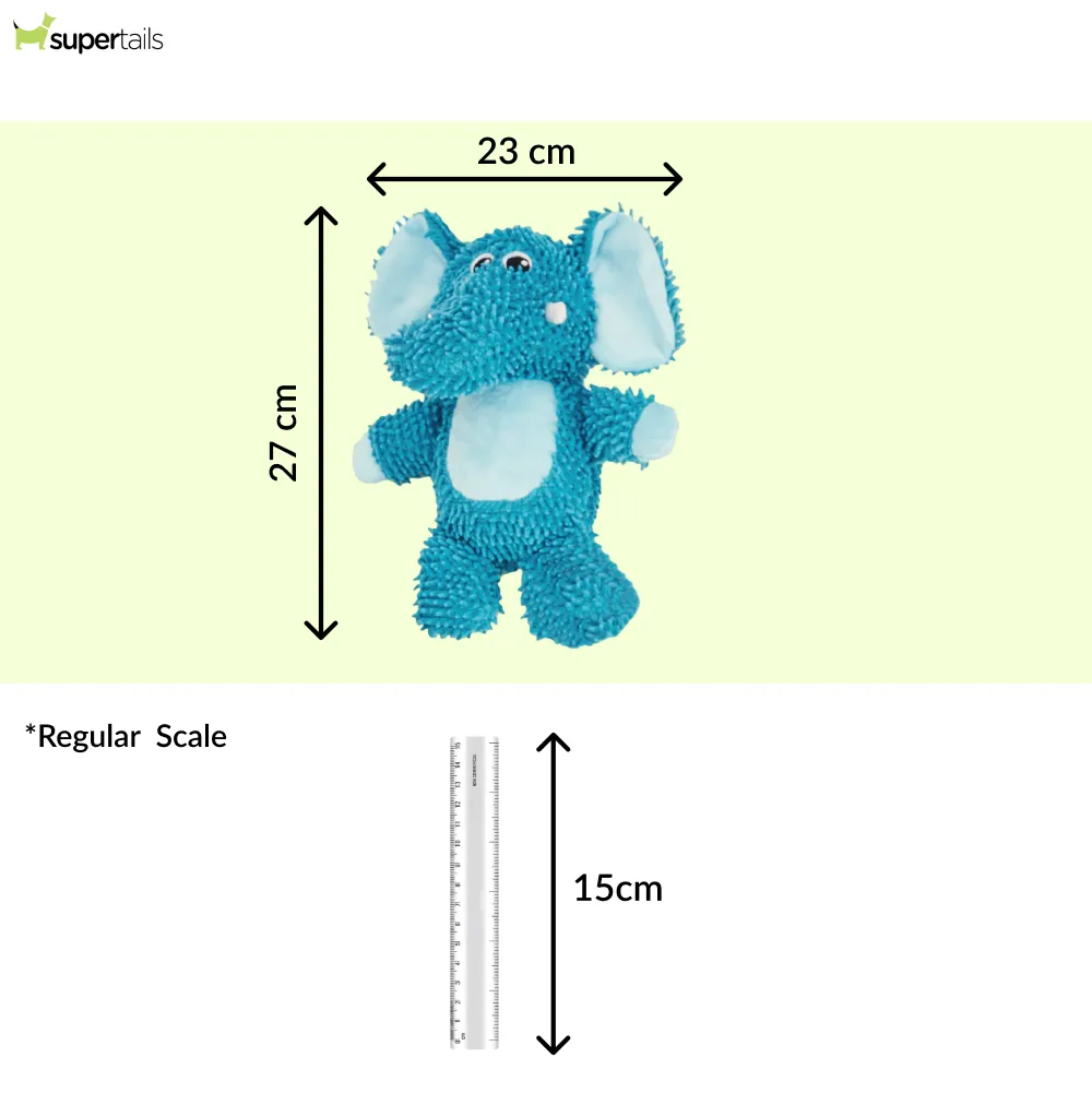 Barkbutler x Fofos Elephant Tough Squeaky Toy for Dogs | For Medium Chewers (Blue)