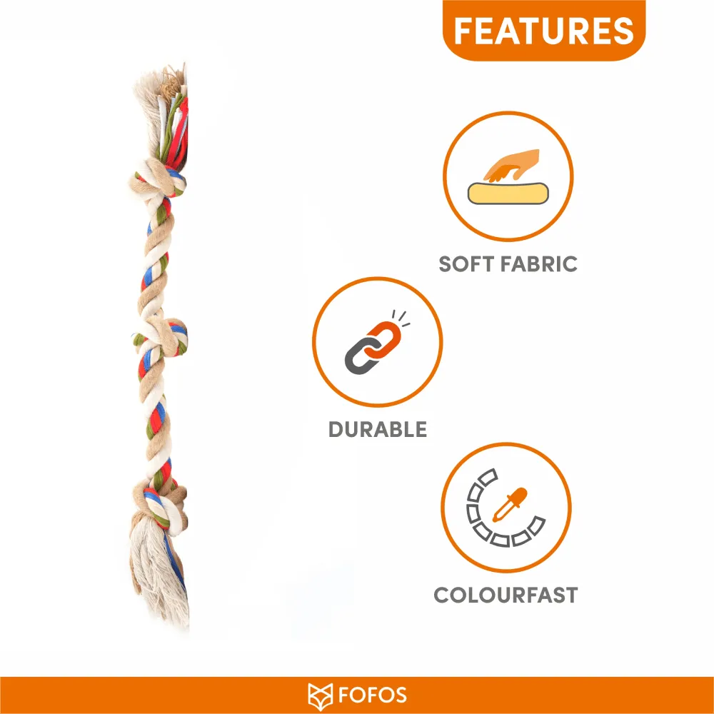 Barkbutler x Fofos Flossy Three Knots Rope Toy For Dogs