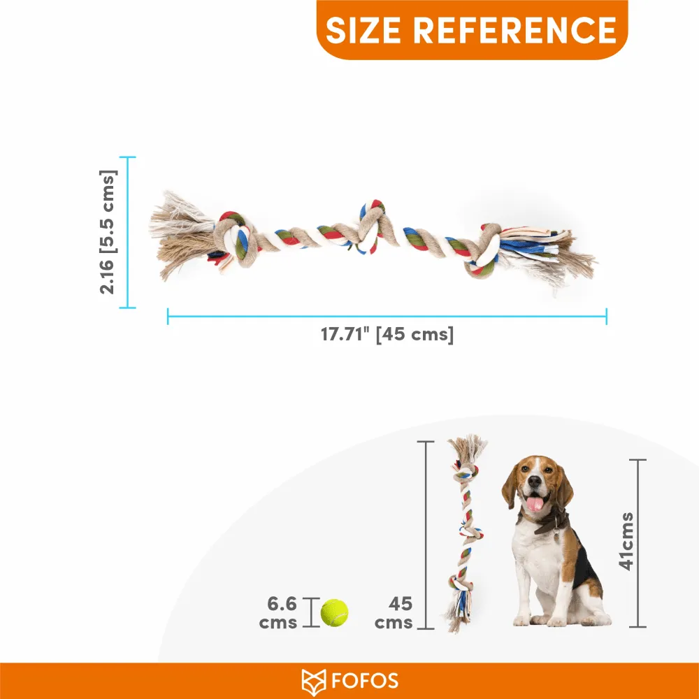 Barkbutler x Fofos Flossy Three Knots Rope Toy For Dogs