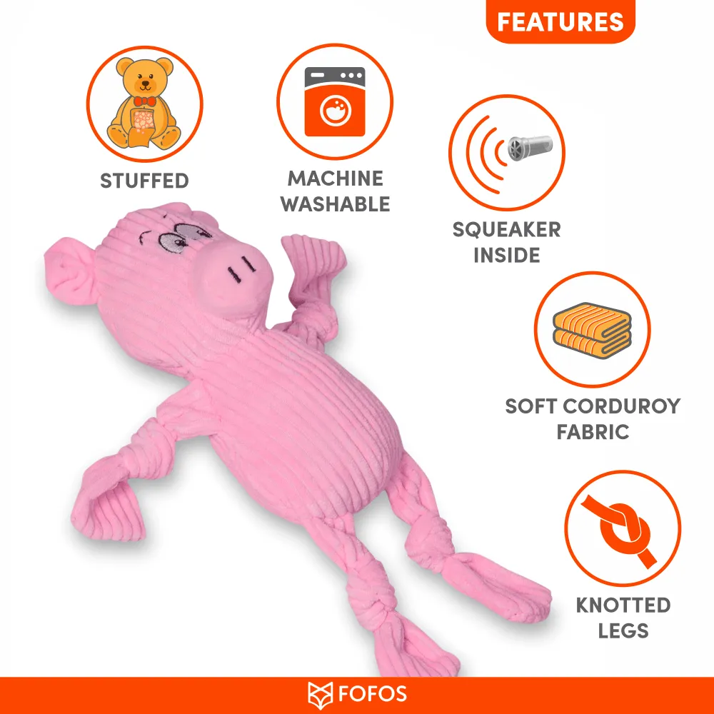 Barkbutler x Fofos Fluffy Pig Pink Plush Toy for Dogs (Pink)