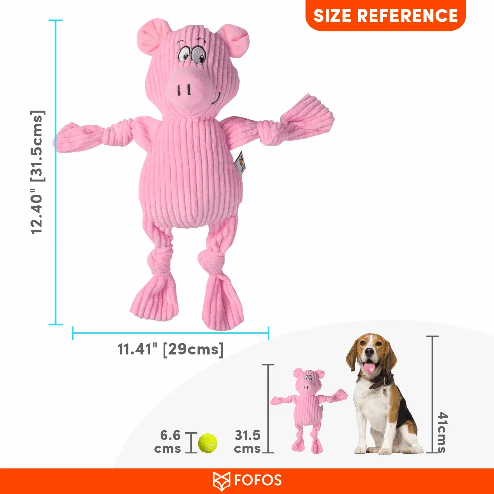 Barkbutler x Fofos Fluffy Pig Pink Plush Toy for Dogs (Pink)