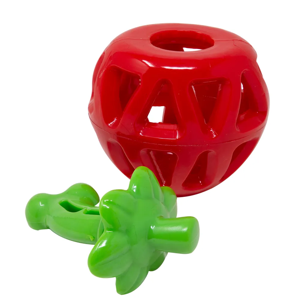 Barkbutler x Fofos Fruity Bites Treat Dispensing Strawberry Toy for Dogs
