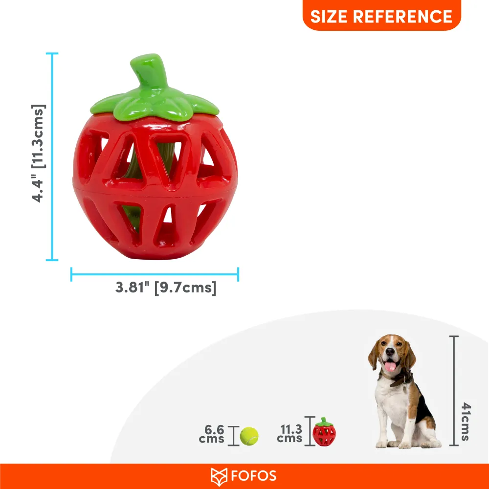 Barkbutler x Fofos Fruity Bites Treat Dispensing Strawberry Toy for Dogs