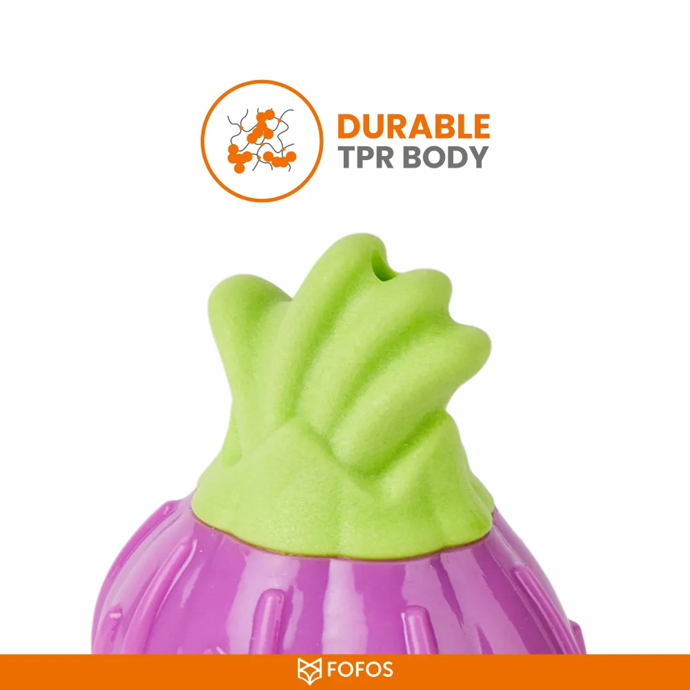 Barkbutler x Fofos Giggling Vegi Bites Onion Squeaky Chew Toy for Dogs