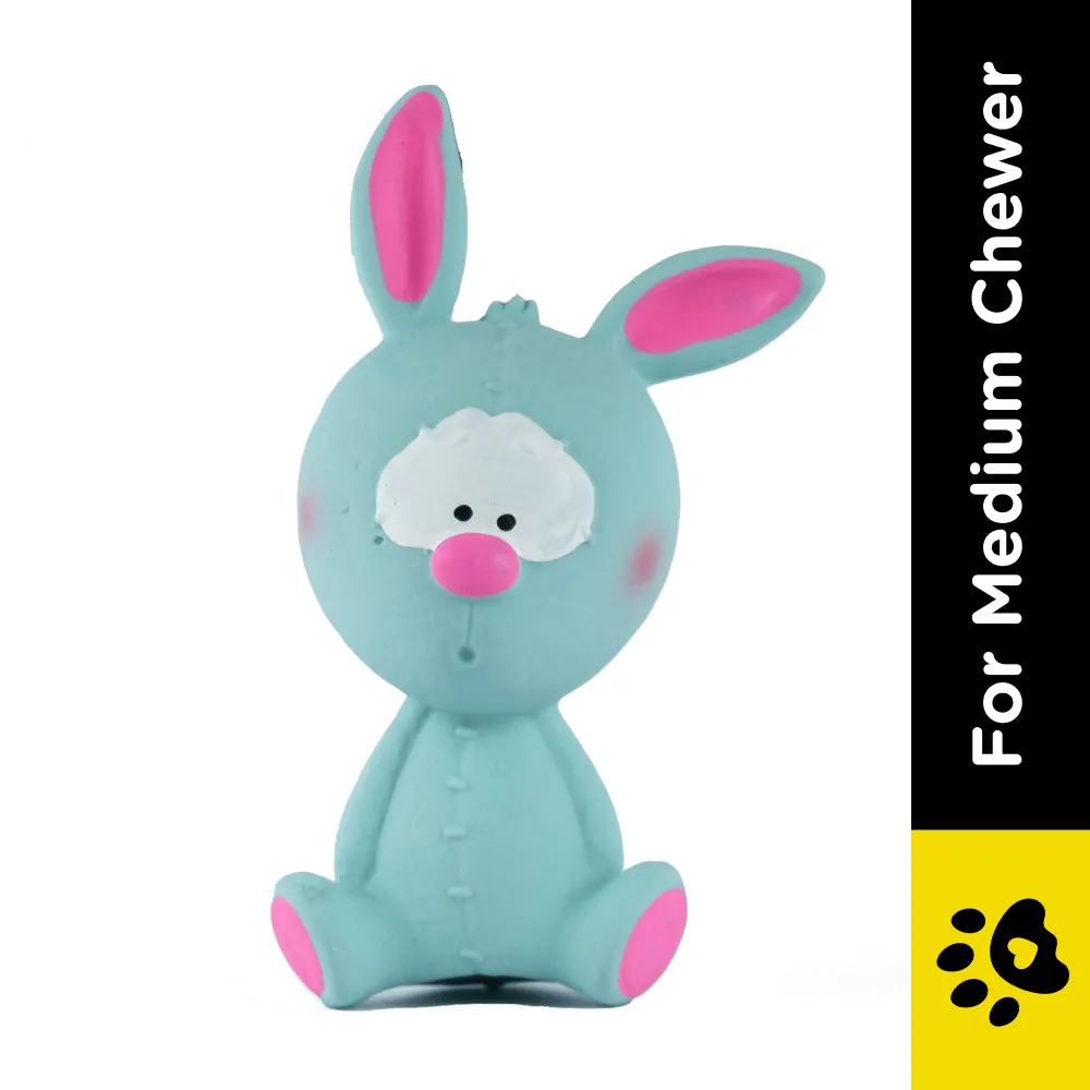 Barkbutler x Fofos Latex Bi Rabbit Toy for Dogs | For Medium Chewers (Blue)