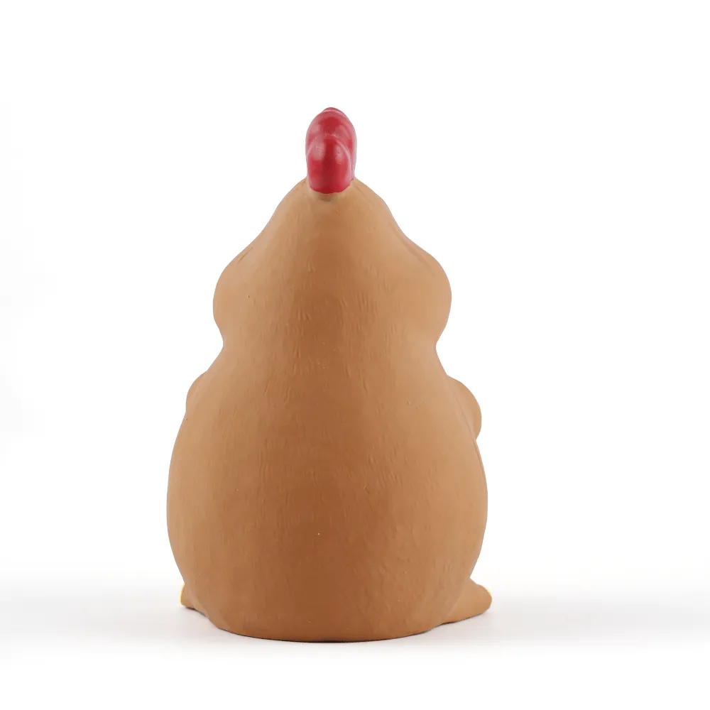 Barkbutler x Fofos Latex Bi Rooster Squeaky Toy for Dogs (Brown)