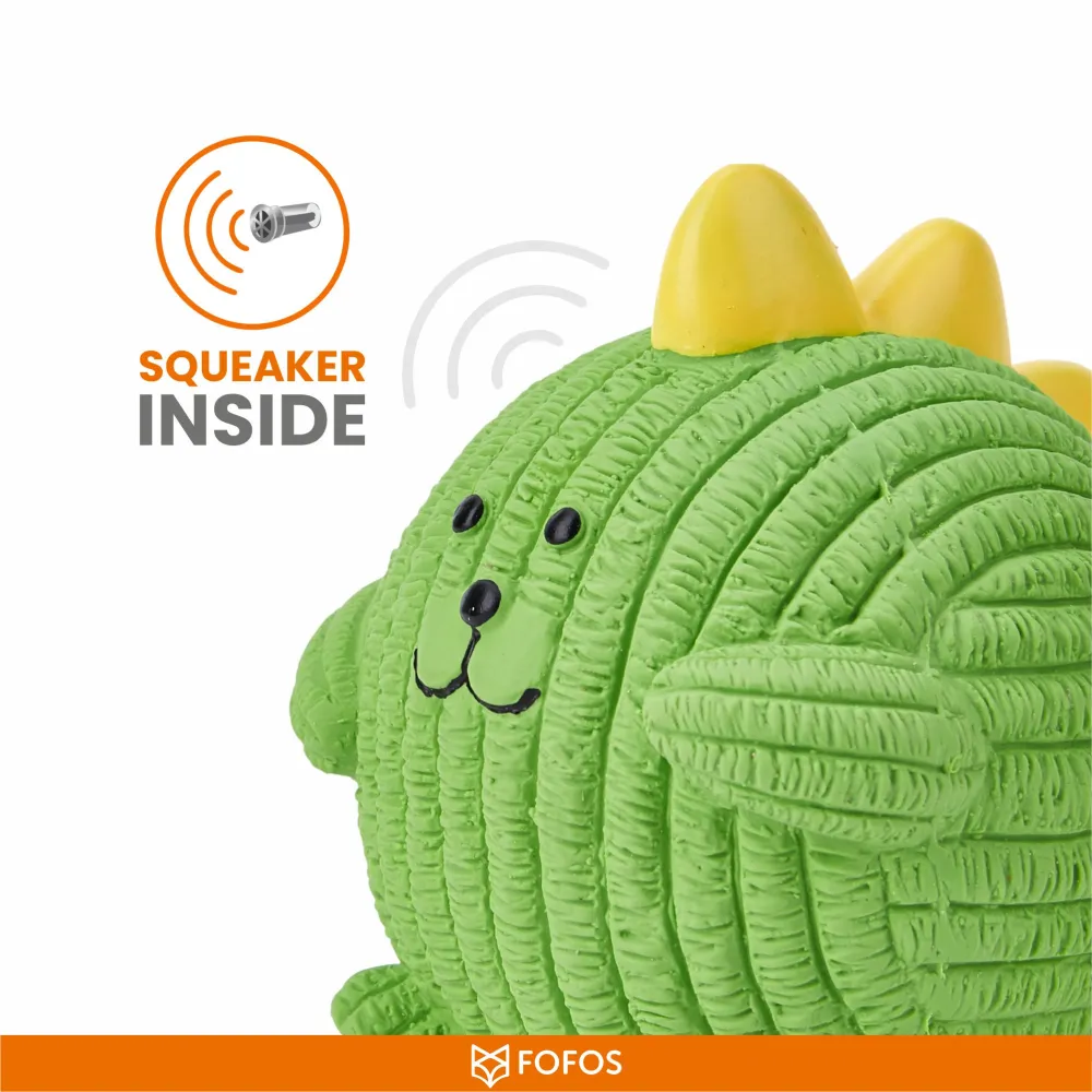 Barkbutler x Fofos Latex Dinosaur Ball Squeaky Toy for Dogs (Green)