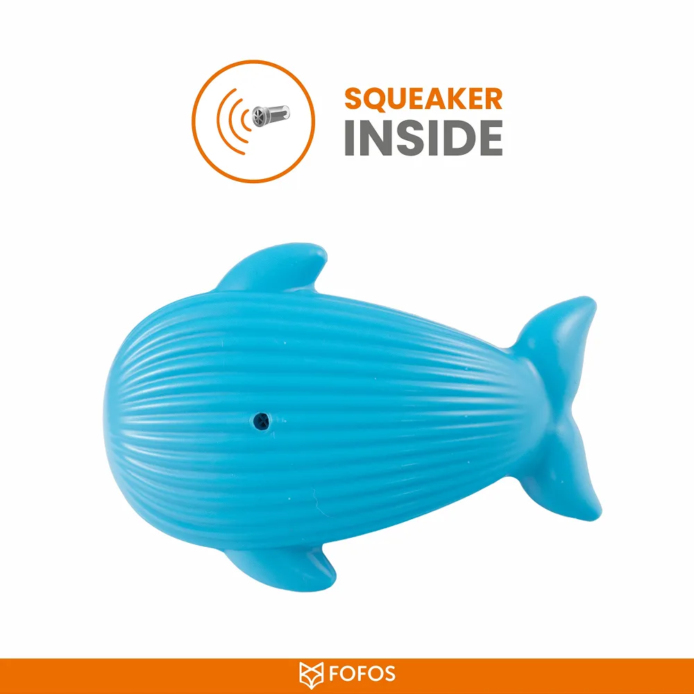 Barkbutler x Fofos Ocean Whale Squeaky Chew Toy for Dogs
