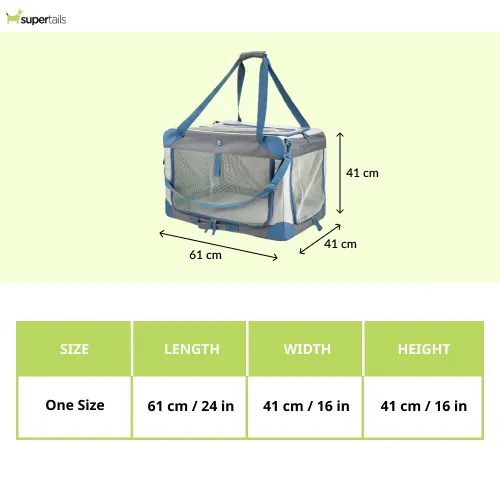 Barkbutler x Fofos Outdoor Camping Carrier for Dogs and Cats (Grey/Blue)