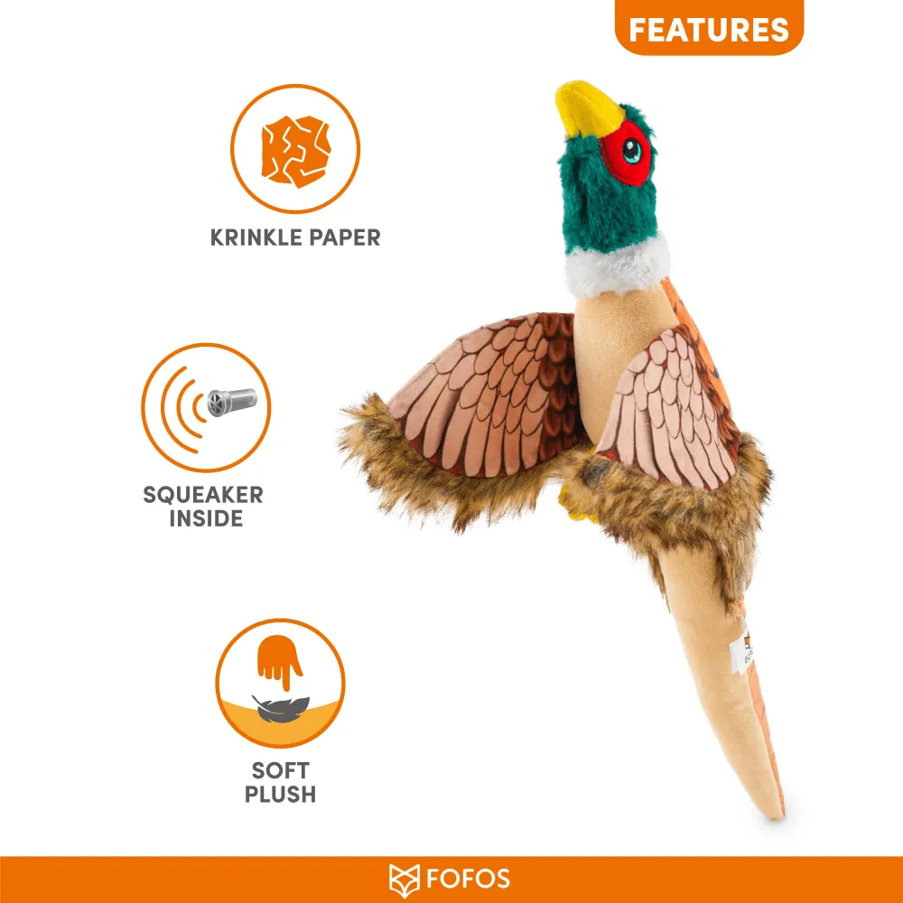 Barkbutler x Fofos Plush Pheasant Toy for Dogs | For Soft Chewers