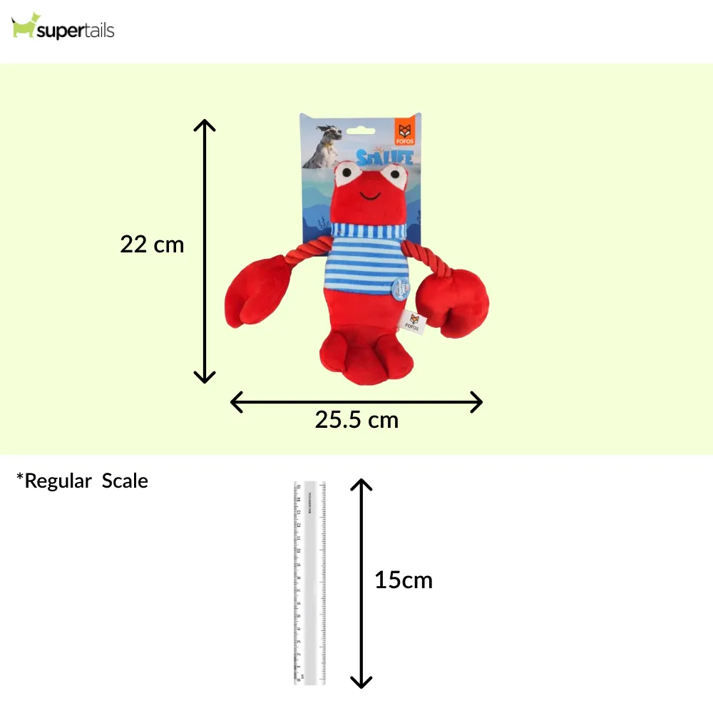 Barkbutler x Fofos Sealife Lobster Plush Toy for Dogs