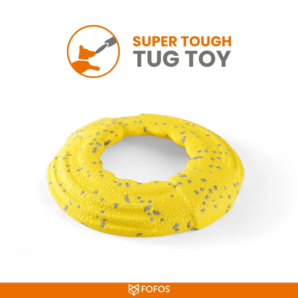 Barkbutler x Fofos Super Lightweight and Durable Flyer Tug Toy for Dogs (Yellow)