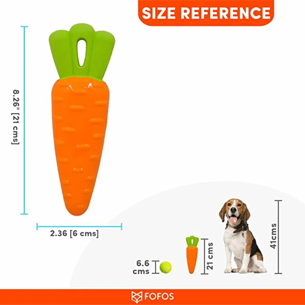 Barkbutler x Fofos Vegi Bites Carrot Squeaky Toy for Dogs | For Medium Chewers