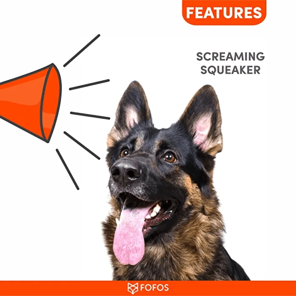 Barkbutler x Fofos Vegi Bites Carrot Squeaky Toy for Dogs | For Medium Chewers